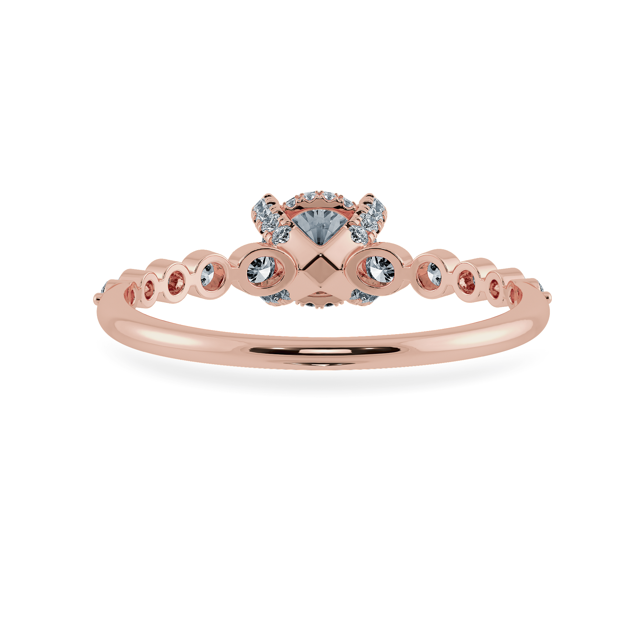 Jewelove™ Rings Women's Band only / VS J 0.30cts. Solitaire Diamond Accents 18K Rose Gold Ring JL AU 1202R