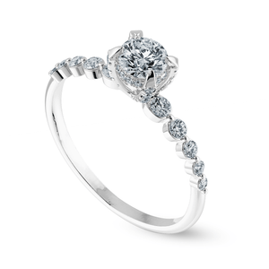 Jewelove™ Rings J VS / Women's Band only 0.30cts Solitaire Diamond Accents Platinum Ring JL PT 1202