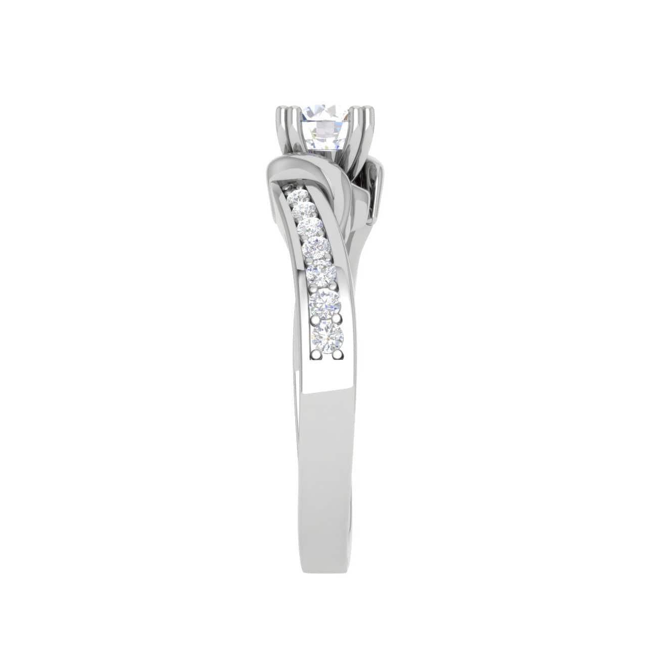 Jewelove™ Rings J VS / Women's Band only 0.30cts Solitaire Diamond Shank Platinum Ring JL PT JRW1557MM