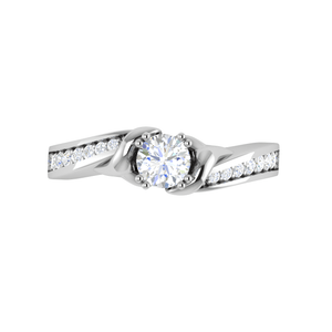 Jewelove™ Rings J VS / Women's Band only 0.30cts Solitaire Diamond Shank Platinum Ring JL PT JRW1557MM