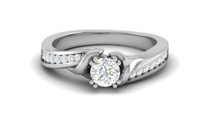 Jewelove™ Rings J VS / Women's Band only 0.30cts Solitaire Diamond Shank Platinum Ring JL PT JRW1557MM