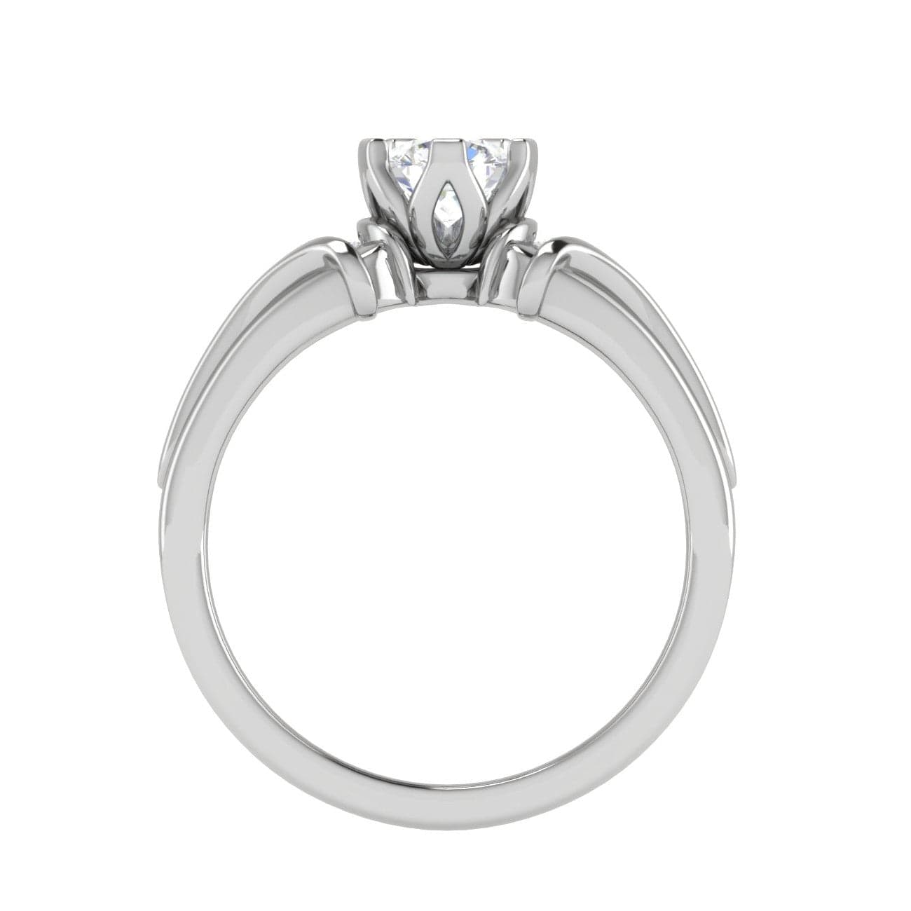 Jewelove™ Rings VS J / Women's Band only 0.30cts Solitaire Diamond Shank Platinum Ring JL PT RECS1148