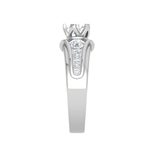 Jewelove™ Rings VS J / Women's Band only 0.30cts Solitaire Diamond Shank Platinum Ring JL PT RECS1148