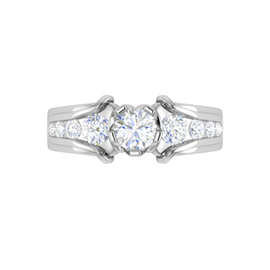 Jewelove™ Rings VS J / Women's Band only 0.30cts Solitaire Diamond Shank Platinum Ring JL PT RECS1148