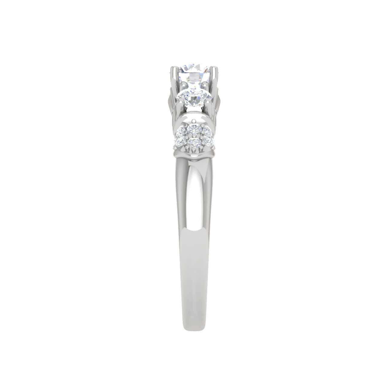 Jewelove™ Rings J VS / Women's Band only 0.30cts Solitaire Diamond Shank Platinum Ring JL PT RV RD 166