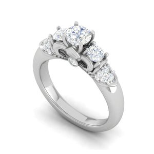 Jewelove™ Rings J VS / Women's Band only 0.30cts Solitaire Diamond Shank Platinum Ring JL PT RV RD 166