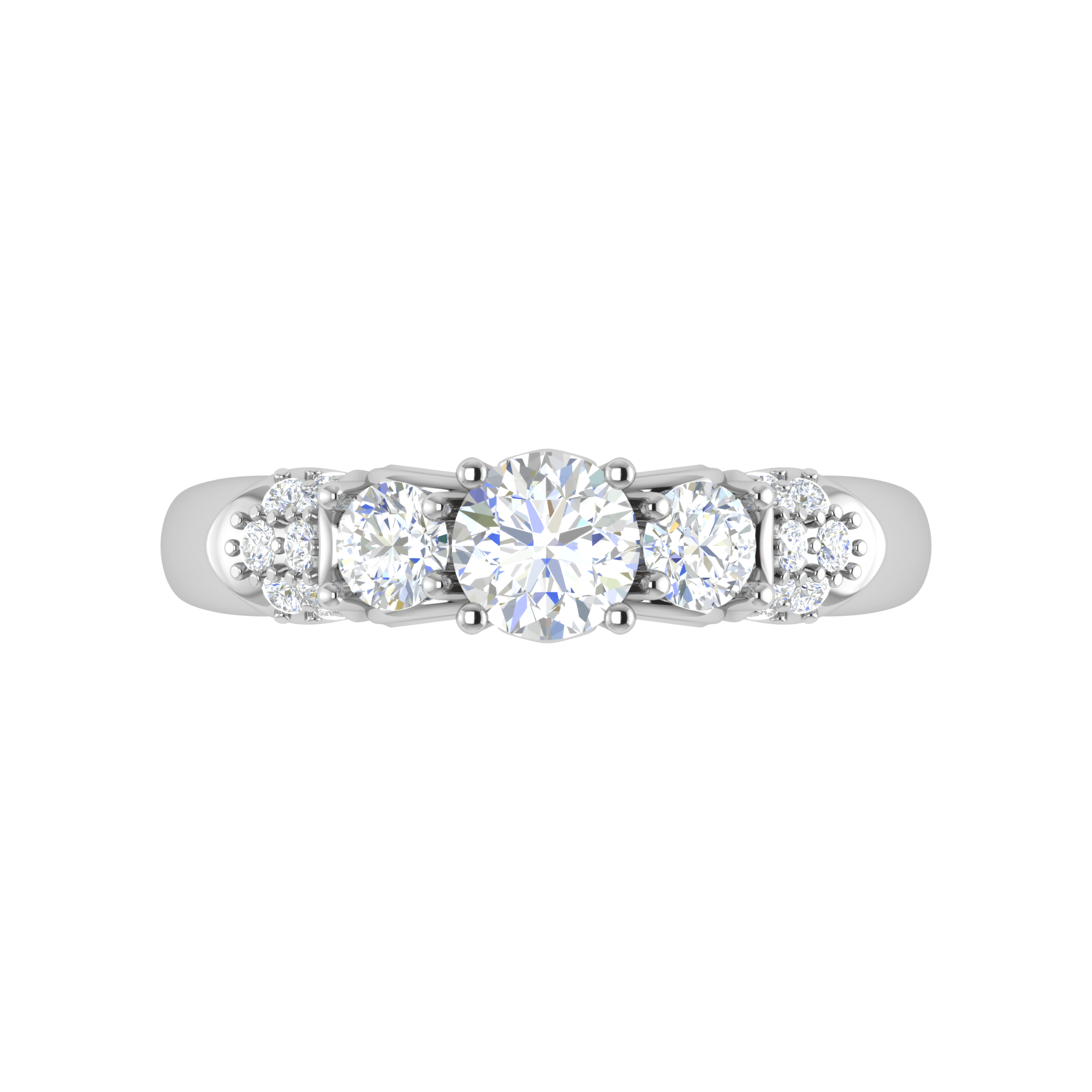 Jewelove™ Rings J VS / Women's Band only 0.30cts Solitaire Diamond Shank Platinum Ring JL PT RV RD 166