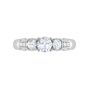 Jewelove™ Rings J VS / Women's Band only 0.30cts Solitaire Diamond Shank Platinum Ring JL PT RV RD 166