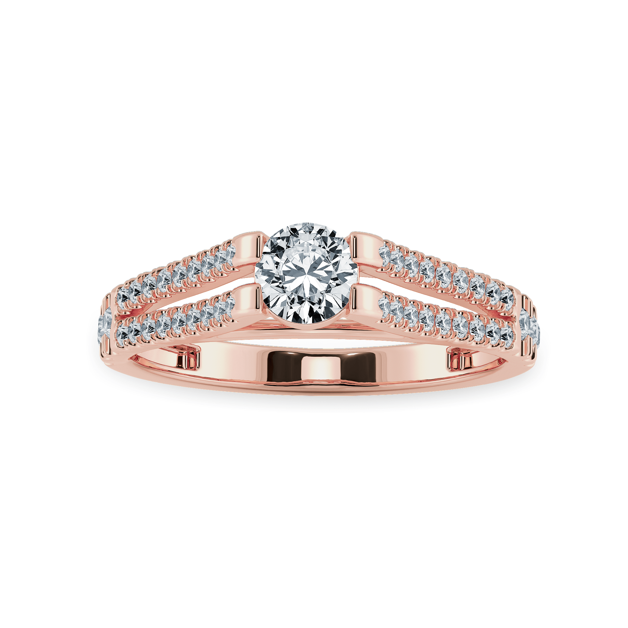 Jewelove™ Rings Women's Band only / VS J 0.30cts. Solitaire Diamond Split Shank 18K Rose Gold Ring JL AU 1177R