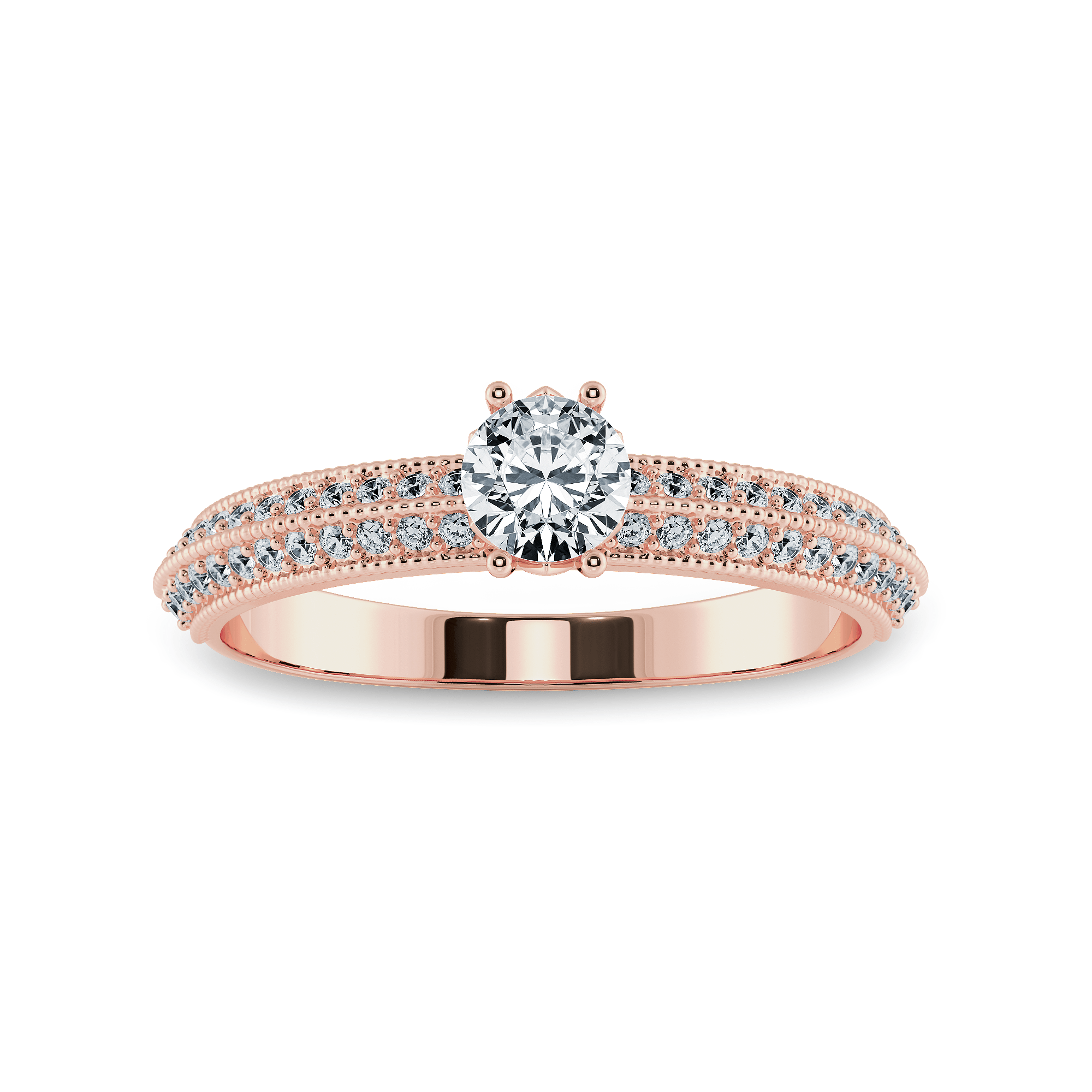 Jewelove™ Rings Women's Band only / VS J 0.30cts. Solitaire Diamond Split Shank 18K Rose Gold Ring JL AU 1185R