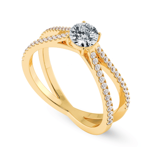 Jewelove™ Rings Women's Band only / VS J 0.30cts. Solitaire Diamond Split Shank 18K Yellow Gold Ring JL AU 1169Y