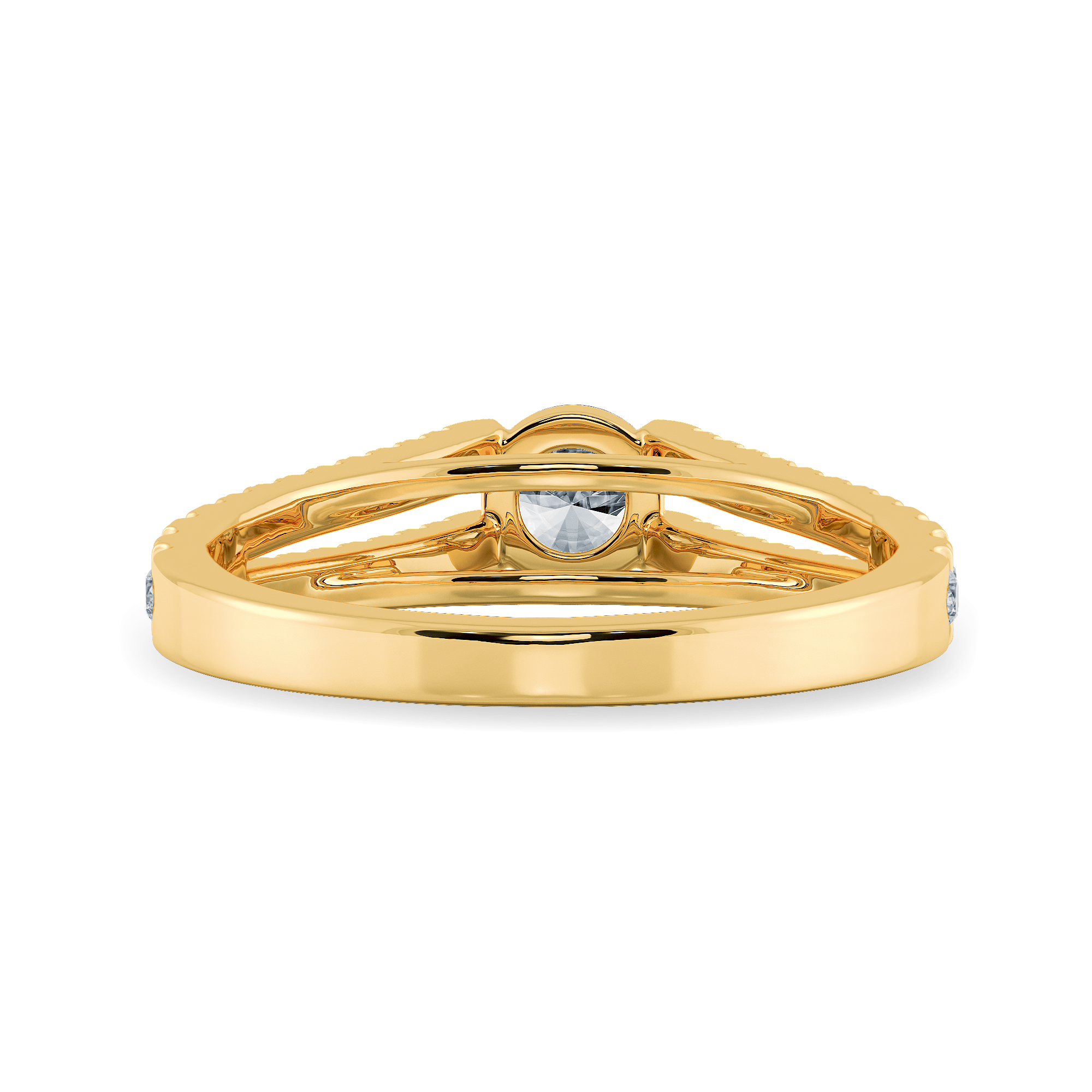 Jewelove™ Rings Women's Band only / VS J 0.30cts. Solitaire Diamond Split Shank 18K Yellow Gold Solitaire Ring JL AU 1177Y