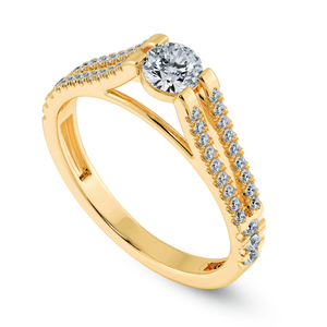 Jewelove™ Rings Women's Band only / VS J 0.30cts. Solitaire Diamond Split Shank 18K Yellow Gold Solitaire Ring JL AU 1177Y