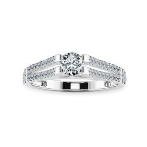 Jewelove™ Rings J VS / Women's Band only 0.30cts Solitaire Diamond Split Shank Platinum Ring JL PT 1177