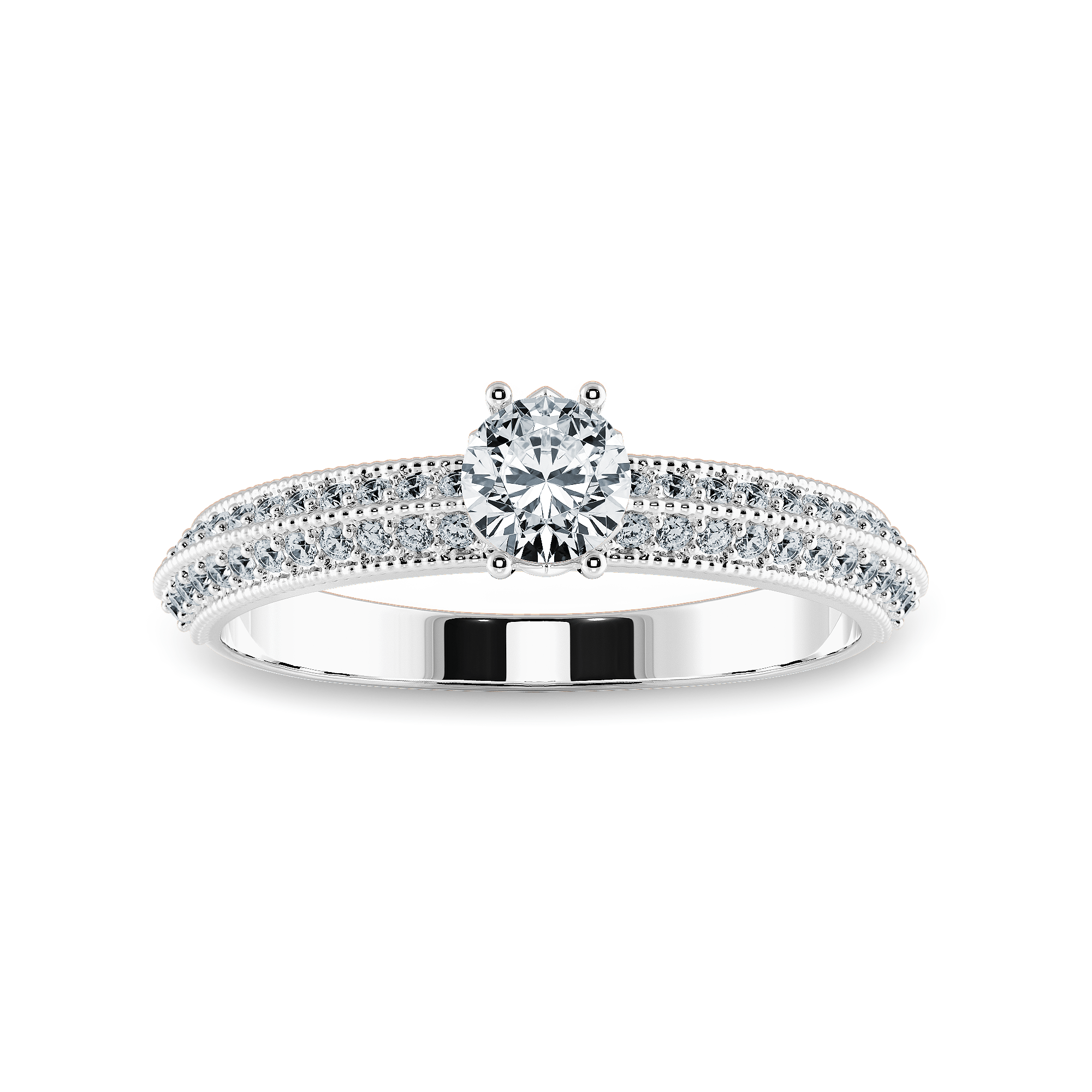 Jewelove™ Rings J VS / Women's Band only 0.30cts Solitaire Diamond Split Shank Platinum Ring JL PT 1185