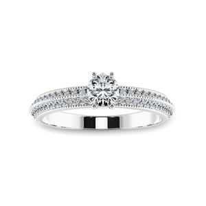 Jewelove™ Rings J VS / Women's Band only 0.30cts Solitaire Diamond Split Shank Platinum Ring JL PT 1185