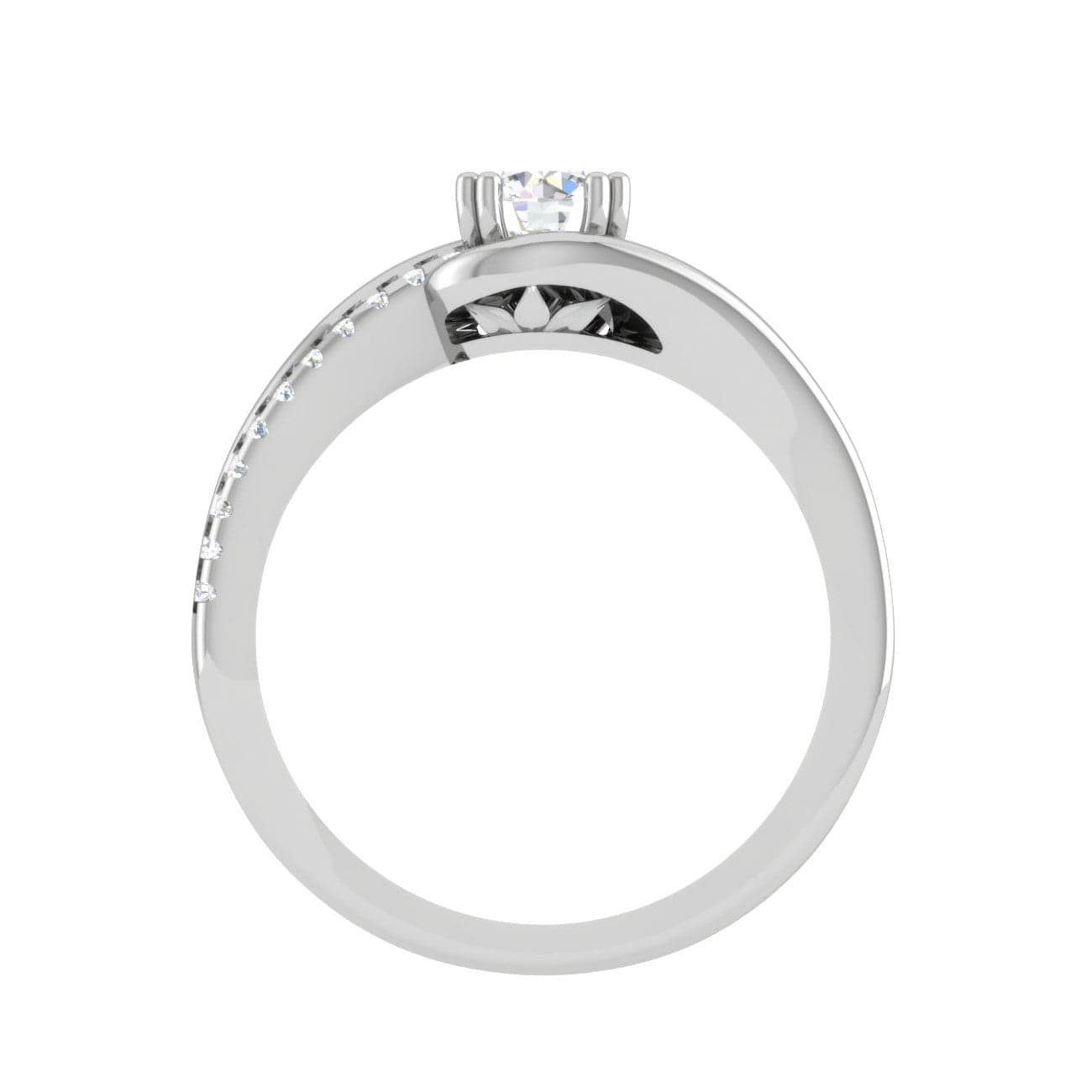 Jewelove™ Rings J VS / Women's Band only 0.30cts Solitaire Diamond Split Shank Platinum Ring JL PT JRW1562MM