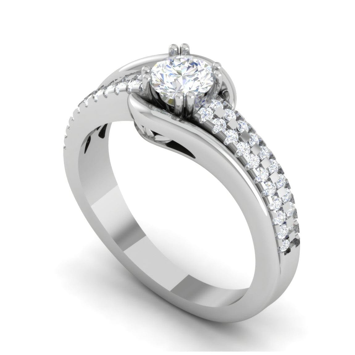 Jewelove™ Rings J VS / Women's Band only 0.30cts Solitaire Diamond Split Shank Platinum Ring JL PT JRW1562MM