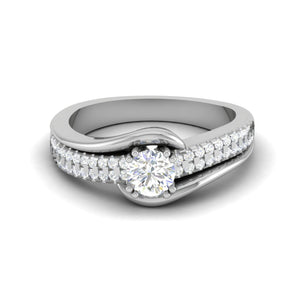 Jewelove™ Rings J VS / Women's Band only 0.30cts Solitaire Diamond Split Shank Platinum Ring JL PT JRW1562MM