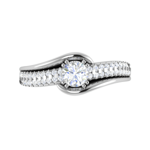 Jewelove™ Rings J VS / Women's Band only 0.30cts Solitaire Diamond Split Shank Platinum Ring JL PT JRW1562MM