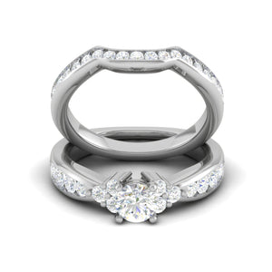 Jewelove™ Rings SI IJ / Women's Band only 0.30cts Solitaire Diamond Split Shank Platinum Ring JL PT RV RD 160