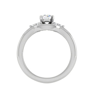 Jewelove™ Rings SI IJ / Women's Band only 0.30cts Solitaire Diamond Split Shank Platinum Ring JL PT RV RD 160