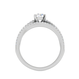 Jewelove™ Rings J VS / Women's Band only 0.30cts Solitaire Diamond Split Shank Platinum Ring JL PT RV RD 162