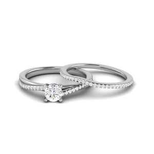 Jewelove™ Rings J VS / Women's Band only 0.30cts Solitaire Diamond Split Shank Platinum Ring JL PT RV RD 162