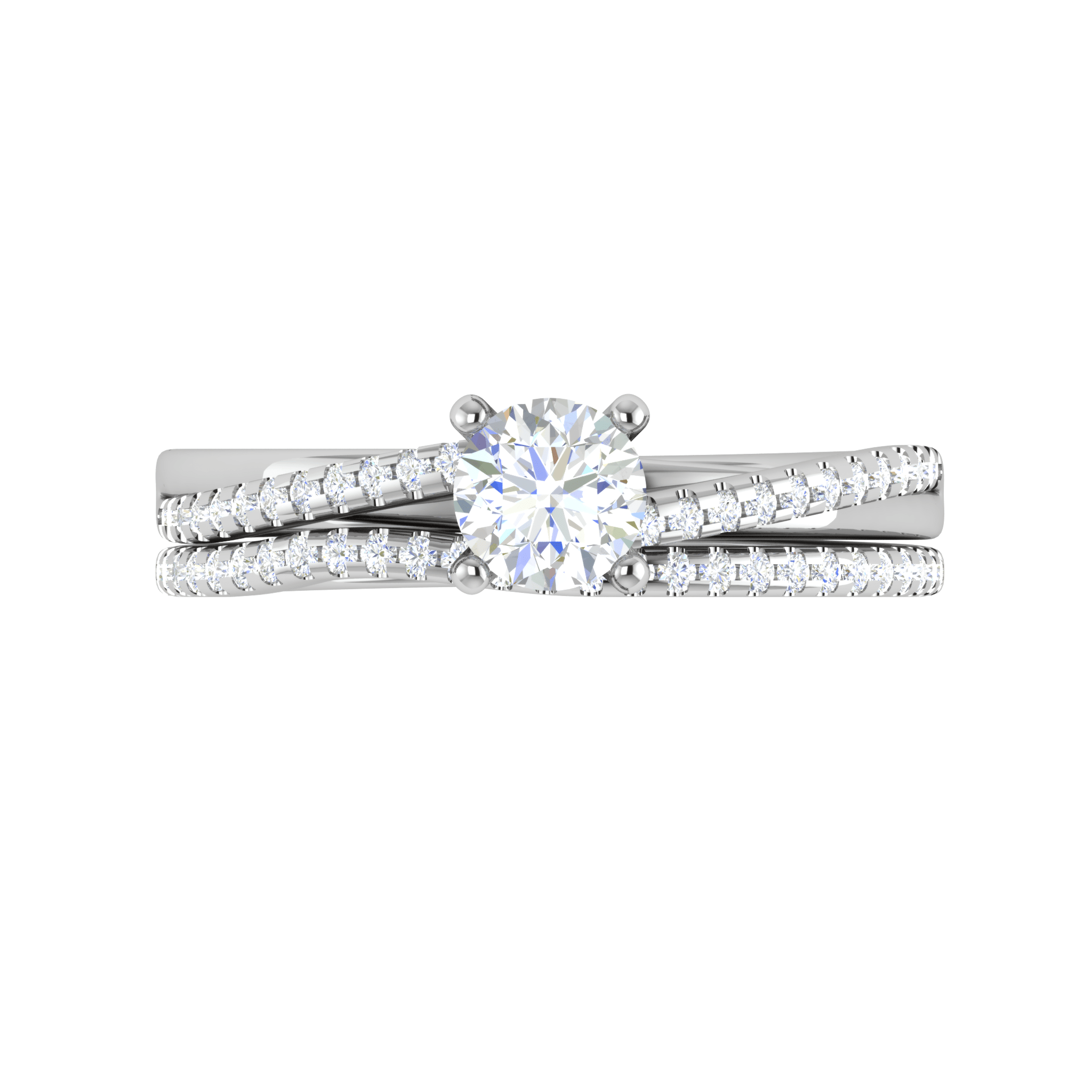 Jewelove™ Rings J VS / Women's Band only 0.30cts Solitaire Diamond Split Shank Platinum Ring JL PT RV RD 162