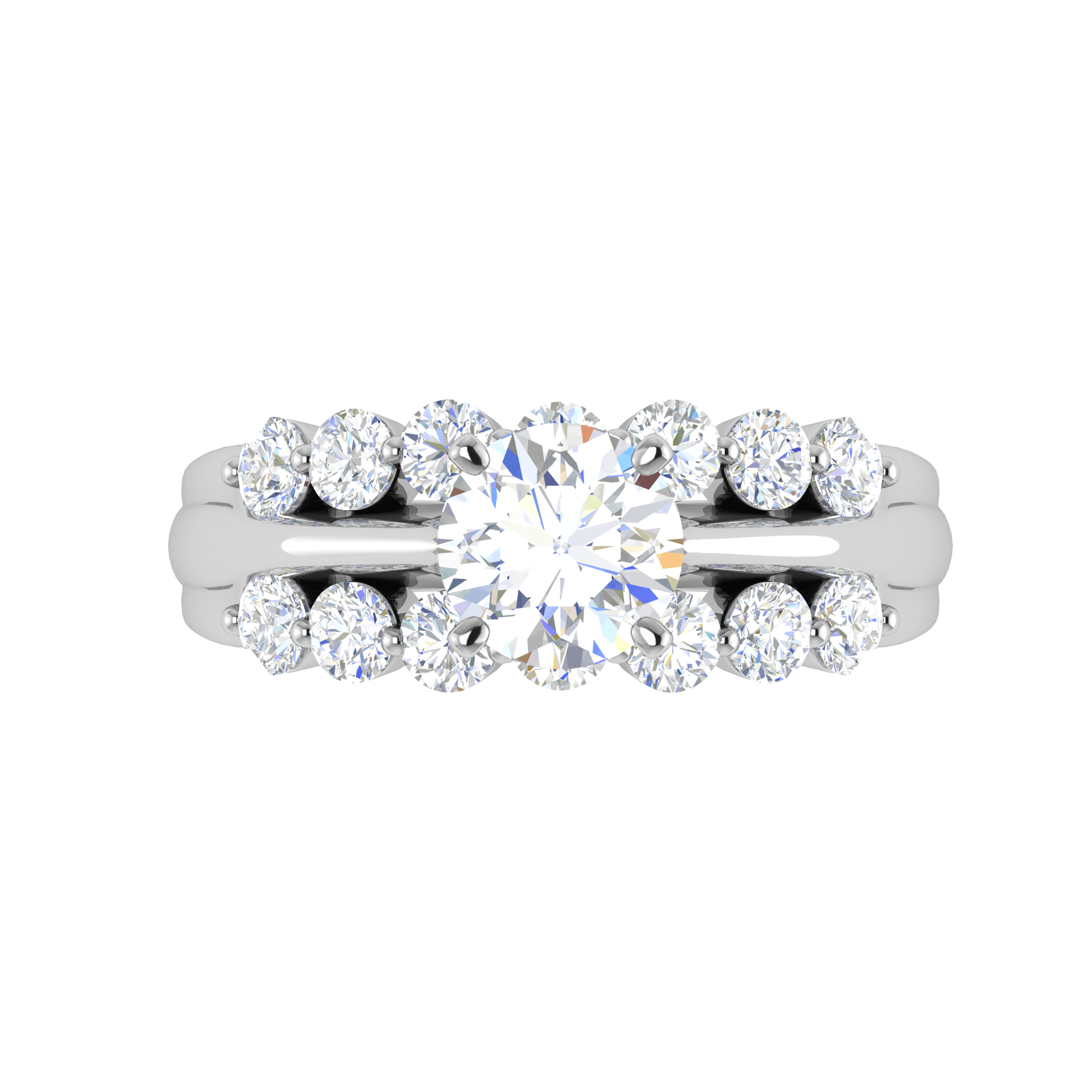 Jewelove™ Rings J VS / Women's Band only 0.30cts Solitaire Diamond Split Shank Platinum Ring JL PT WB5665E