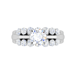 Jewelove™ Rings J VS / Women's Band only 0.30cts Solitaire Diamond Split Shank Platinum Ring JL PT WB5665E