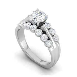 Jewelove™ Rings J VS / Women's Band only 0.30cts Solitaire Diamond Split Shank Platinum Ring JL PT WB5665E