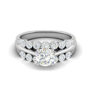 Jewelove™ Rings J VS / Women's Band only 0.30cts Solitaire Diamond Split Shank Platinum Ring JL PT WB5665E