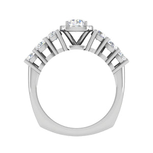 Jewelove™ Rings J VS / Women's Band only 0.30cts Solitaire Halo Diamond Split Shank Platinum Ring JL PT 51776