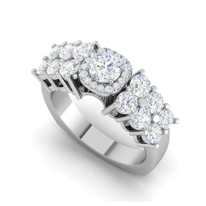 Jewelove™ Rings J VS / Women's Band only 0.30cts Solitaire Halo Diamond Split Shank Platinum Ring JL PT 51776