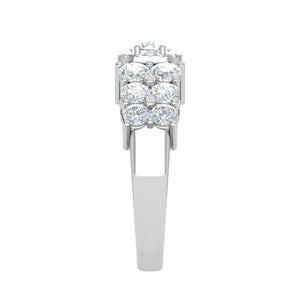 Jewelove™ Rings J VS / Women's Band only 0.30cts Solitaire Halo Diamond Split Shank Platinum Ring JL PT 51776