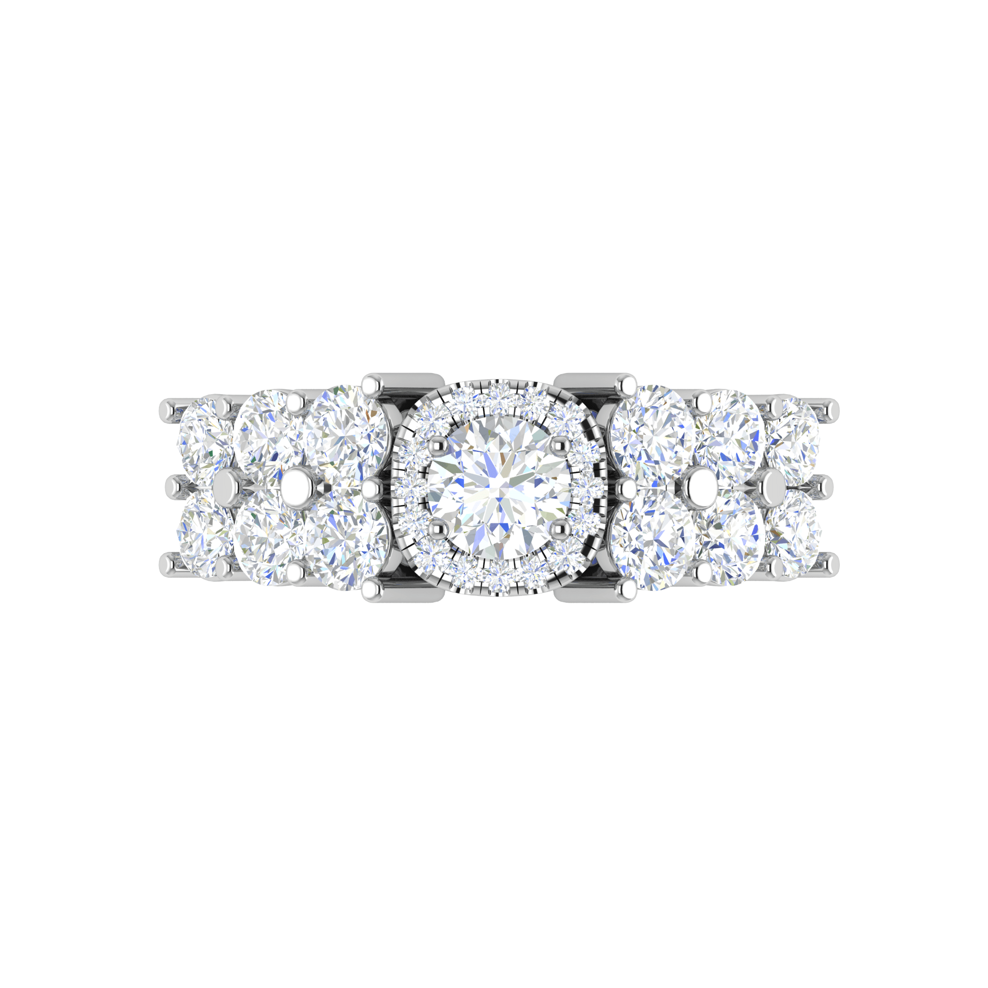 Jewelove™ Rings J VS / Women's Band only 0.30cts Solitaire Halo Diamond Split Shank Platinum Ring JL PT 51776