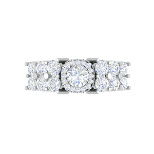 Jewelove™ Rings J VS / Women's Band only 0.30cts Solitaire Halo Diamond Split Shank Platinum Ring JL PT 51776