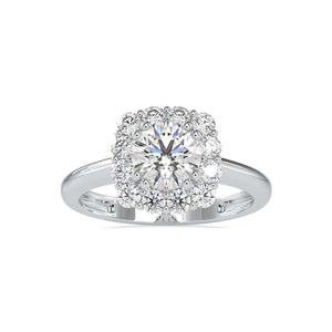 Jewelove™ Rings Women's Band only / VS J 0.30cts. Solitaire Platinum Diamond Halo Engagement Ring JL PT 0148-A