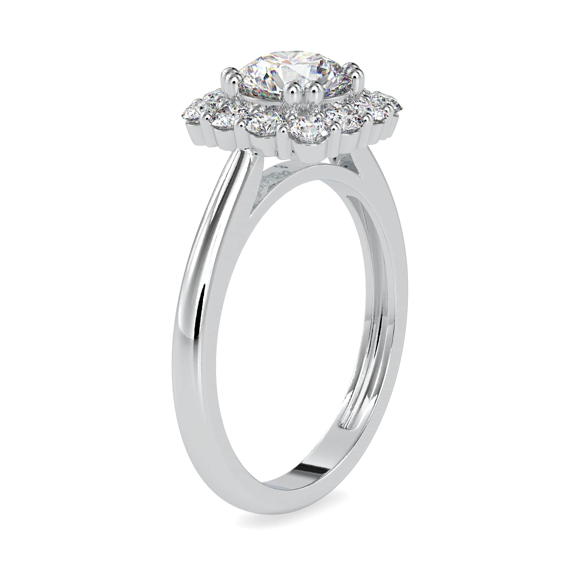 Jewelove™ Rings Women's Band only / VS J 0.30cts. Solitaire Platinum Diamond Halo Engagement Ring JL PT 0148-A