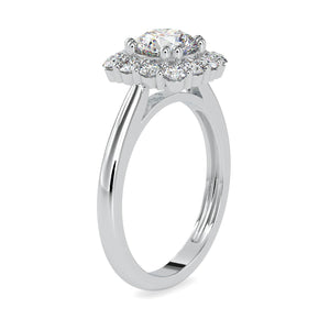 Jewelove™ Rings Women's Band only / VS J 0.30cts. Solitaire Platinum Diamond Halo Engagement Ring JL PT 0148-A