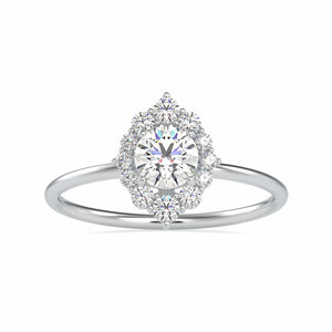 Jewelove™ Rings Women's Band only / VS J 0.30cts. Solitaire Platinum Diamond Halo Engagement Ring JL PT 0662-A