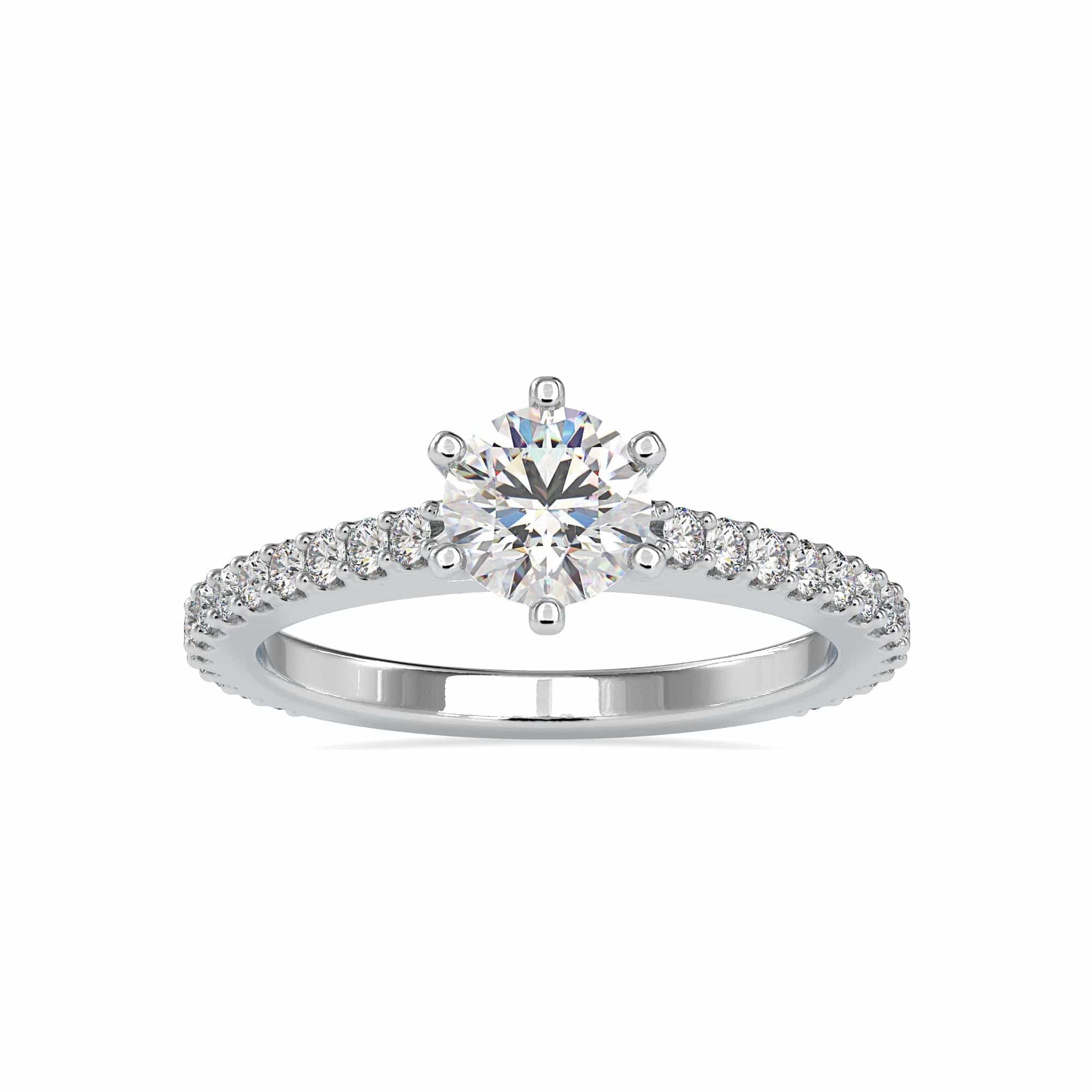 Jewelove™ Rings Women's Band only / J VS 0.30cts. Solitaire Platinum Diamond Shank Engagement Ring JL PT 0028-A