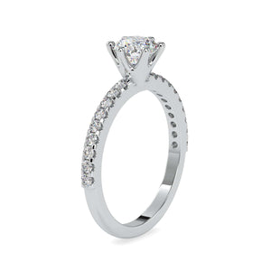 Jewelove™ Rings Women's Band only / VS J 0.30cts. Solitaire Platinum Diamond Shank Engagement Ring JL PT 0029-A