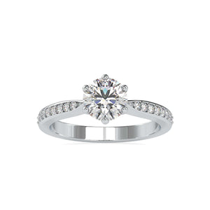 Jewelove™ Rings Women's Band only / VS J 0.30cts. Solitaire Platinum Diamond Shank Engagement Ring JL PT 0063-A