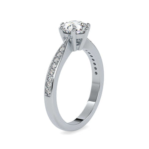 Jewelove™ Rings Women's Band only / VS J 0.30cts. Solitaire Platinum Diamond Shank Engagement Ring JL PT 0063-A