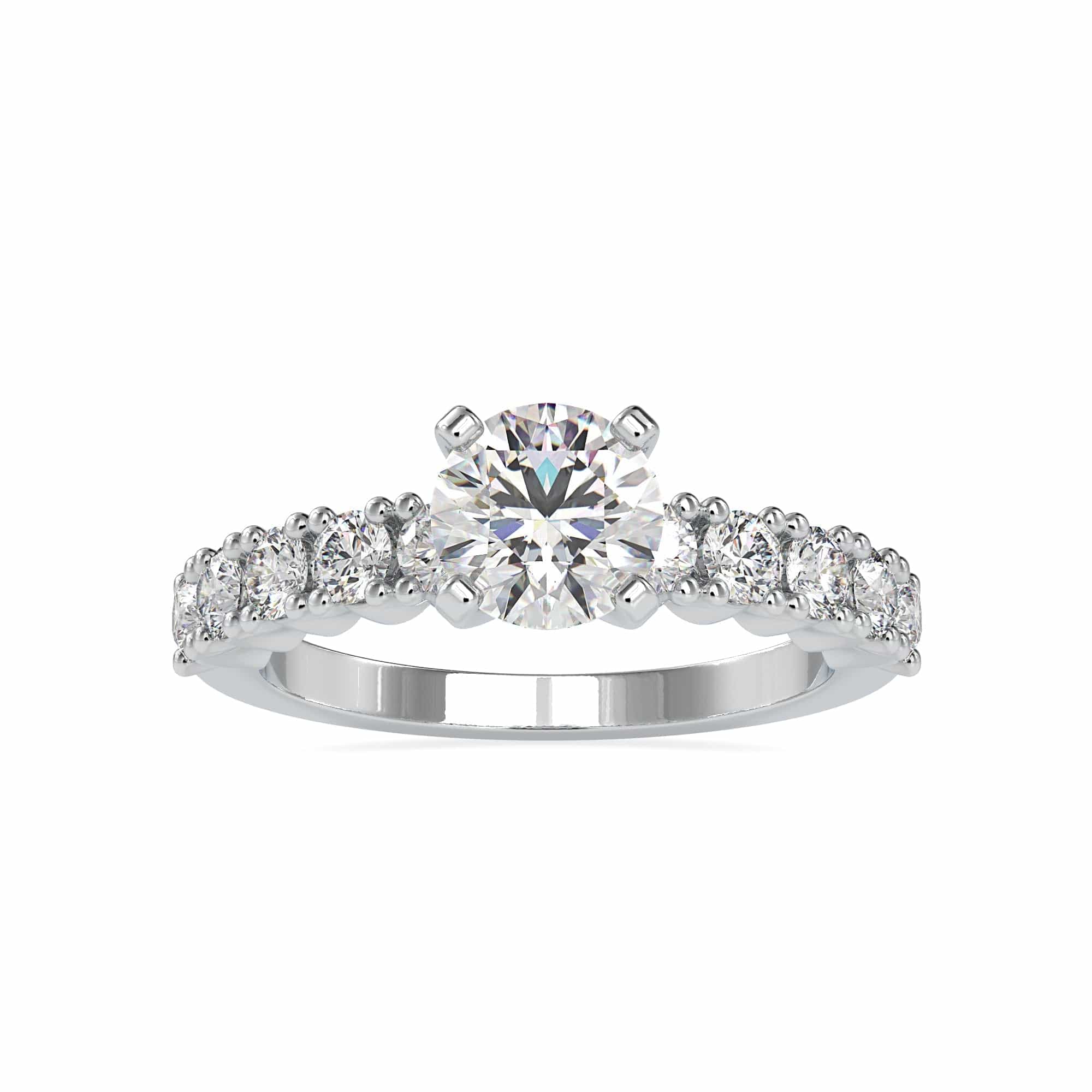 Jewelove™ Rings Women's Band only / VS J 0.30cts. Solitaire Platinum Diamond Shank Engagement Ring JL PT 0067-A