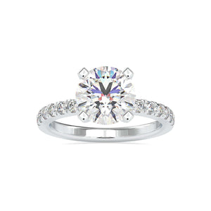 Jewelove™ Rings Women's Band only / VS J 0.30cts. Solitaire Platinum Diamond Shank Engagement Ring JL PT 0114-B