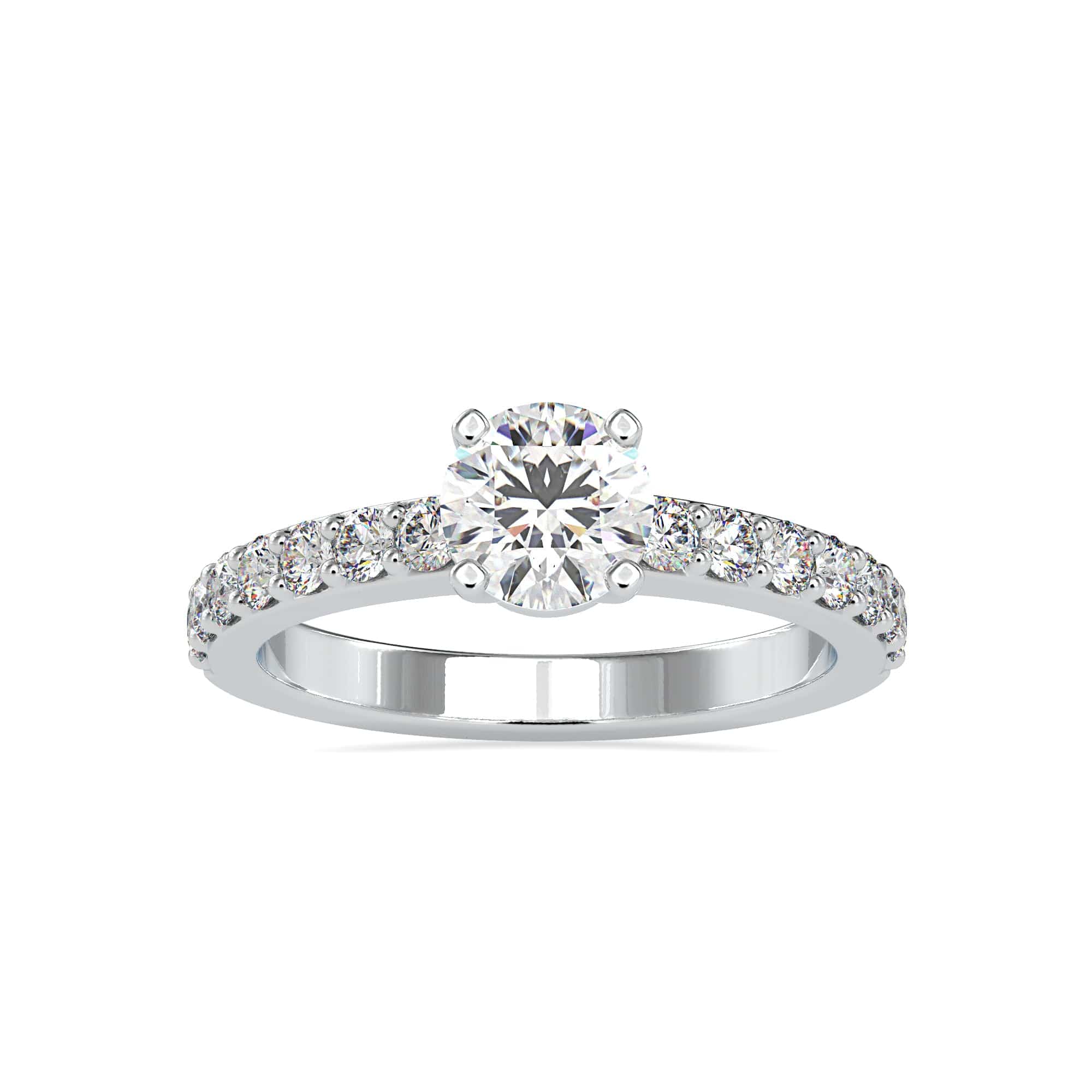 Jewelove™ Rings Women's Band only / VS J 0.30cts. Solitaire Platinum Diamond Shank Engagement Ring JL PT 0169