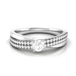 Jewelove™ Rings J VS / Women's Band only 0.30cts. Solitaire Platinum Diamond Split Shank Engagement Ring for Women JL PT R-69